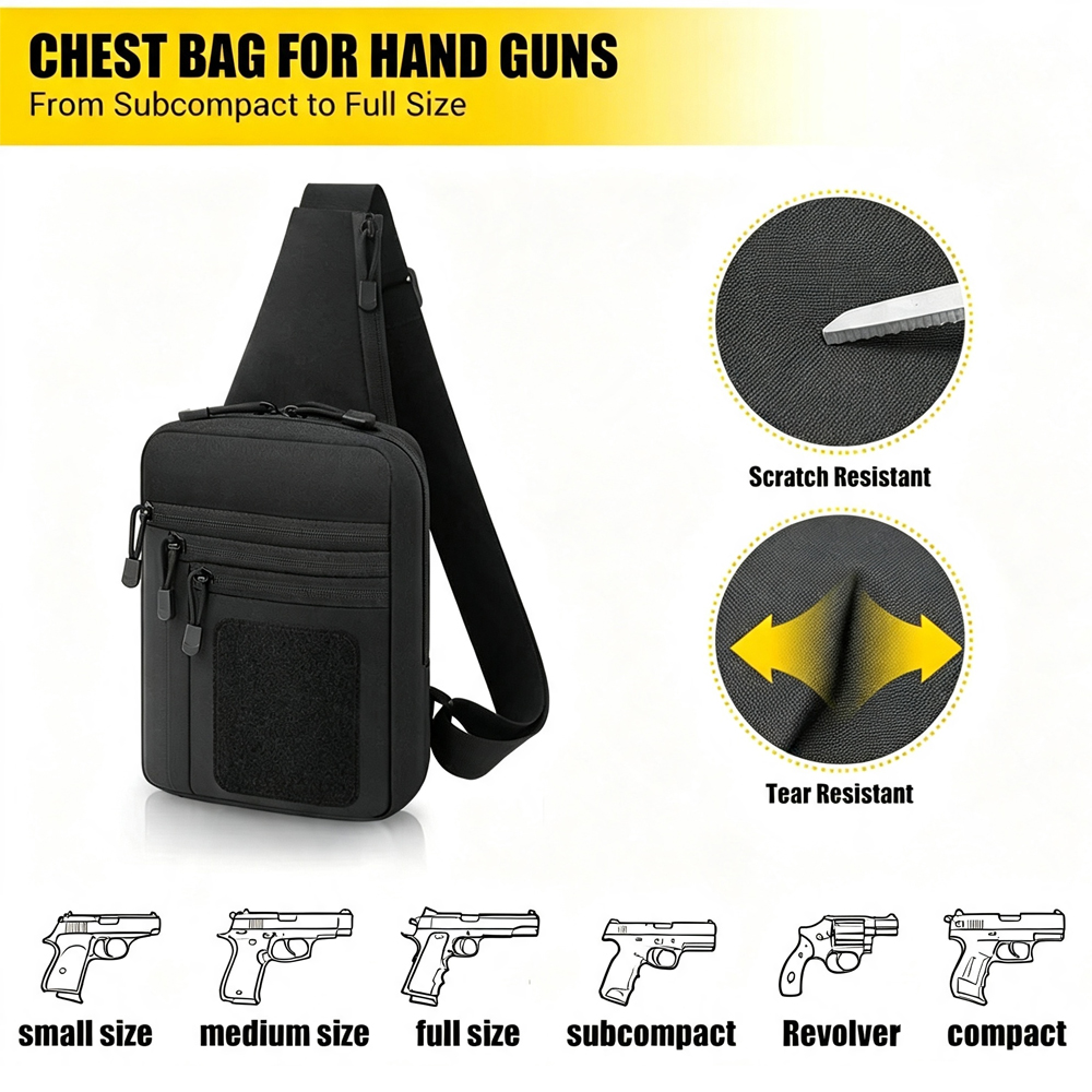 Concealed Carry Chest Gun Bag  - đánh giá và giá Edc Pistol Carry Bag