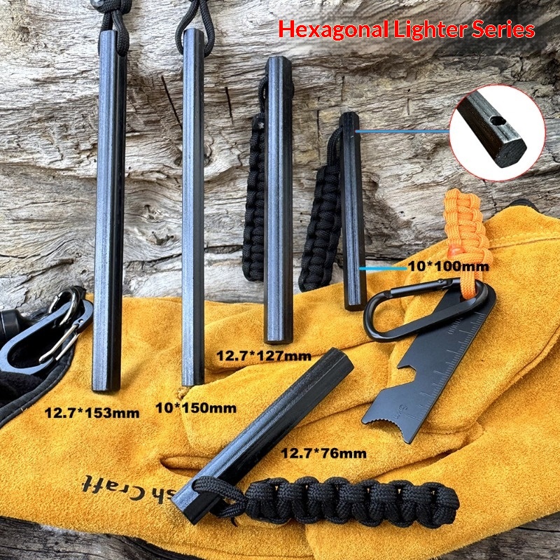 Hand Woven Rope Hexagonal Flin - đánh giá và giá Ferro Rod Striker