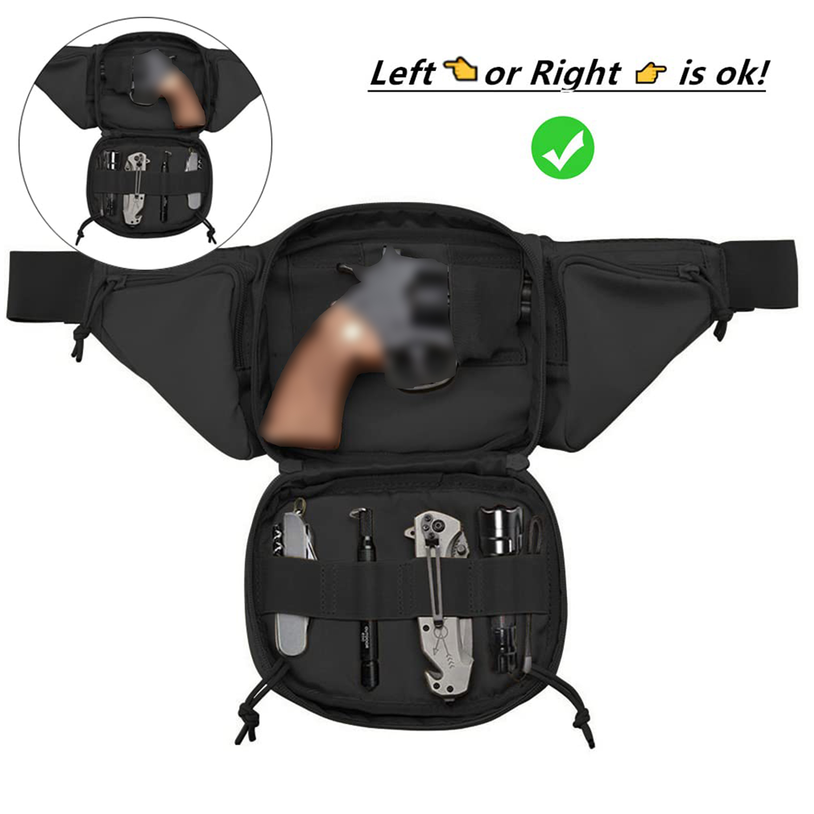 Tactical Fanny Pack Gun Holste - đánh giá và giá Edc Pistol Carry Bag